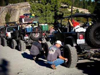 Jeeps airing down tires