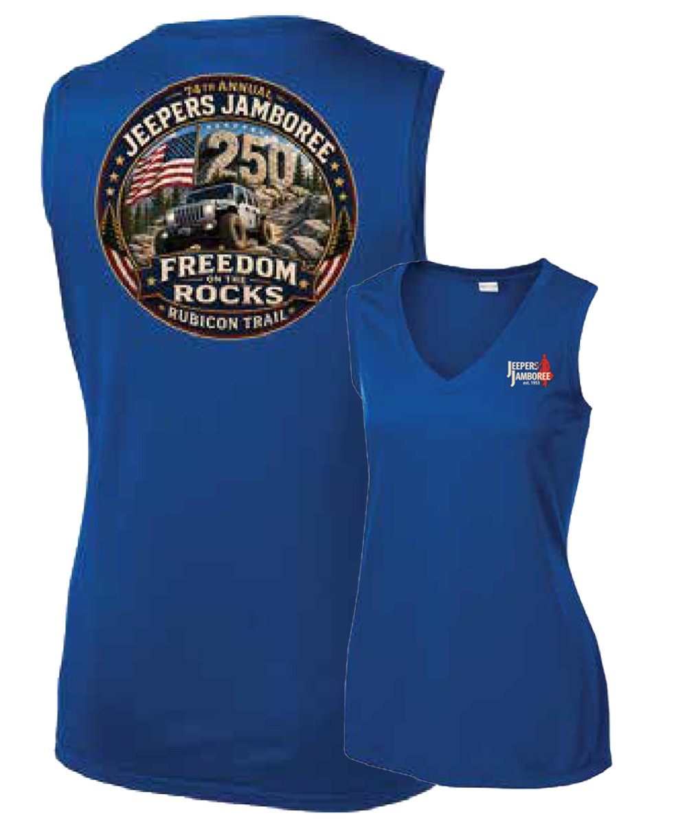 Ladies Jeepers Jamboree Freedom on The Rocks Tank Top