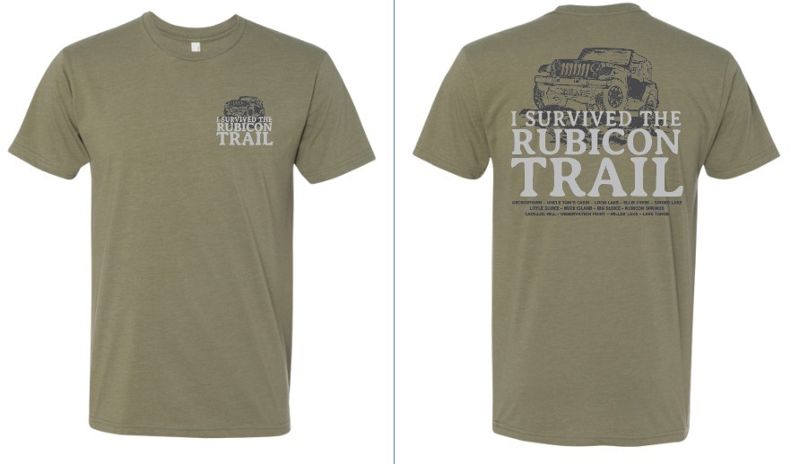 I Survived The Rubicon Trail T-Shirt - Light Olive
