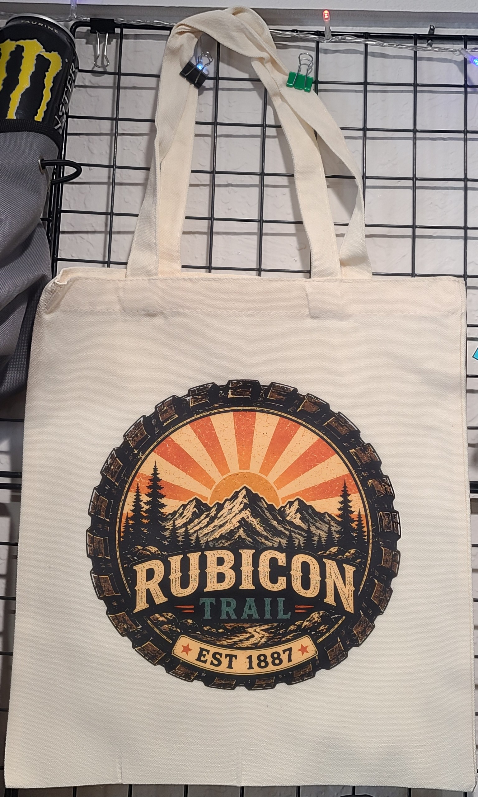 Rubicon Trail Tire Tote Bag-Natural