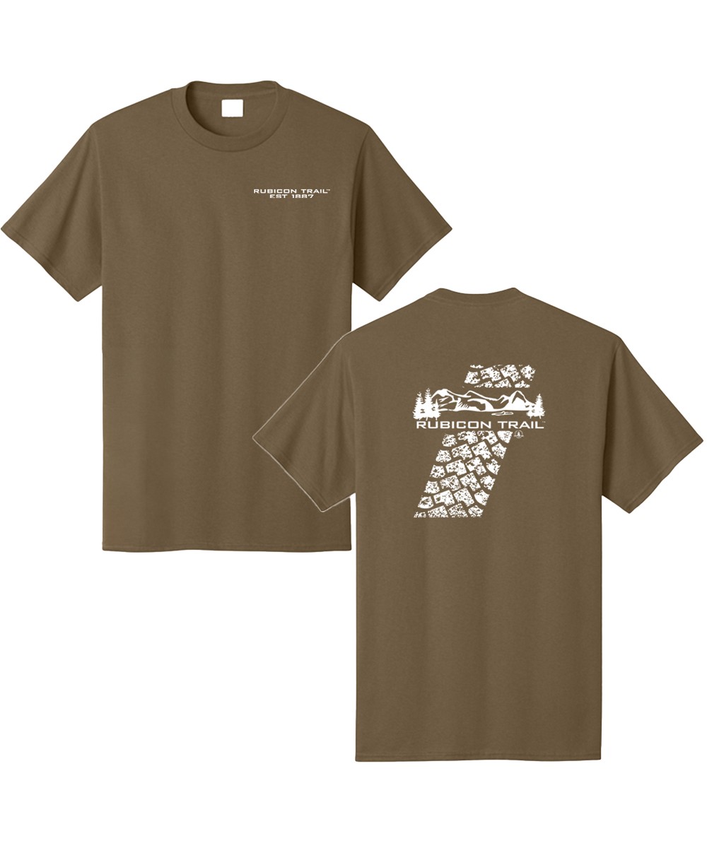2026 Rubicon Trail Tire Tread T-Shirt-Woodland Brown