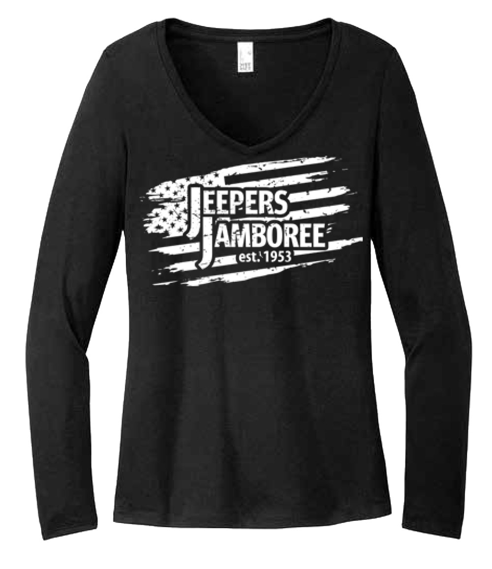 Ladies Jeepers Jamboree Flag Long Sleeve T-Shirt